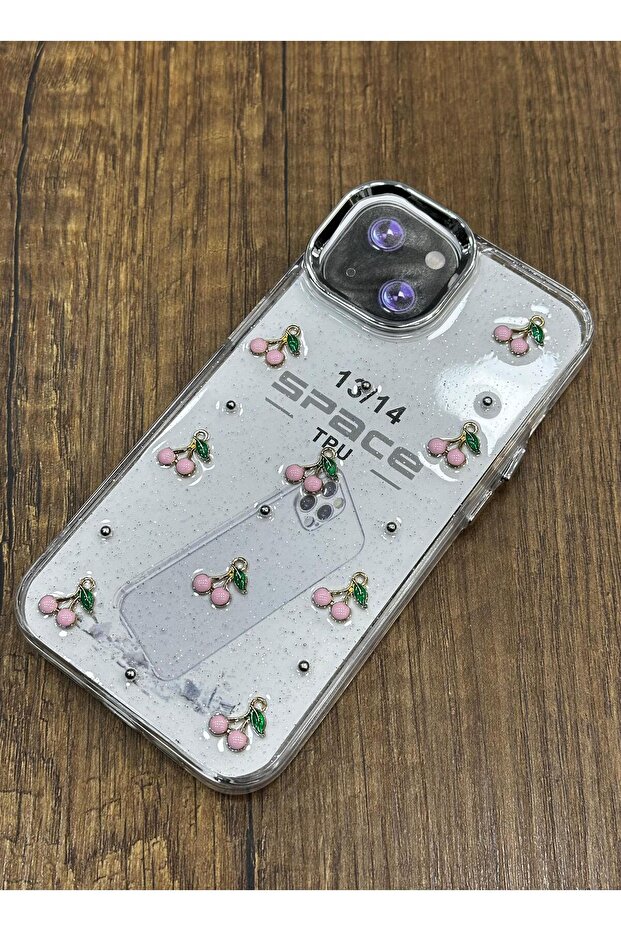 Apple iPhone 13/14 Compatible Soft Patterned Silicone Case with Hard Edges on the Back
