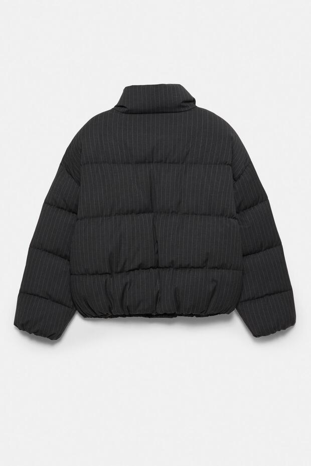 İnce çizgili şişme mont - 7