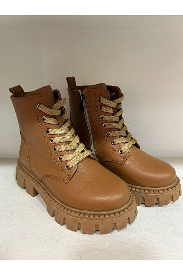 Çocuk Hakiki Deri Bot Taba - 3