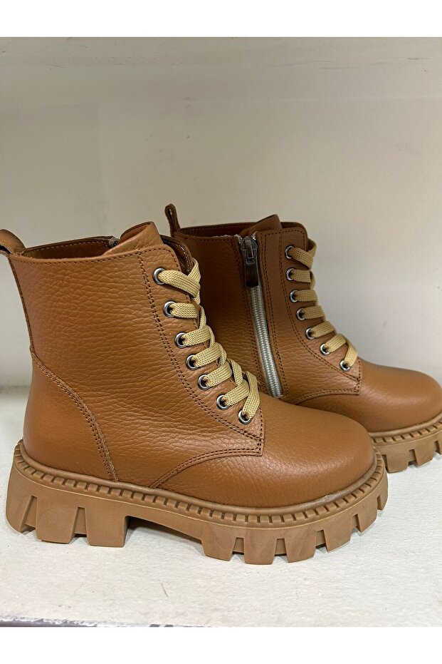 Çocuk Hakiki Deri Bot Taba - 1