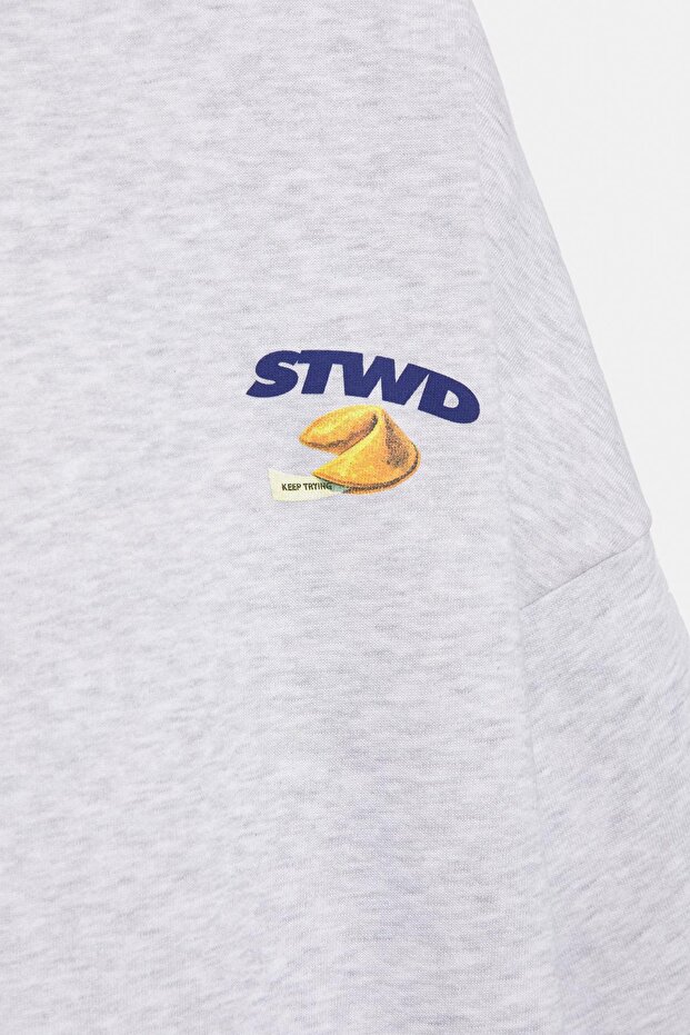 Kapüşonlu kurabiye desenli sweatshirt - 7