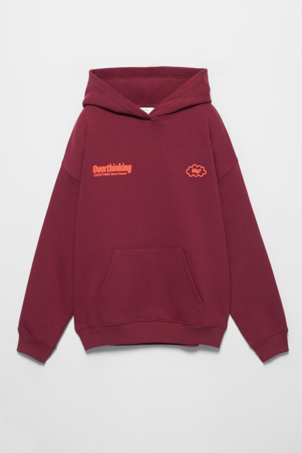 Oversize kapüşonlu grafik baskılı sweatshirt - 7