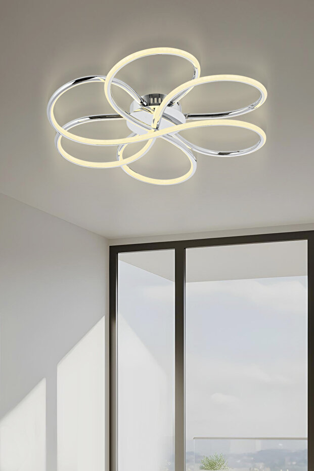 Alviya Tekli Sarkıt Plafonyer Avize Krom - 1