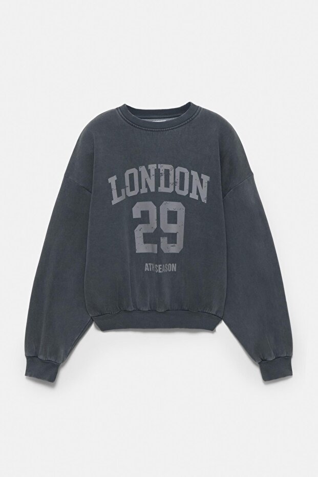 London 29 grafik baskılı sweatshirt - 5