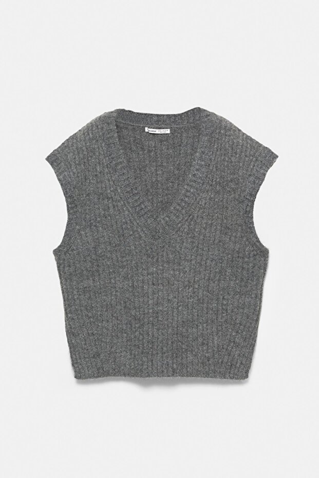 Fitilli örgü yelek - 6