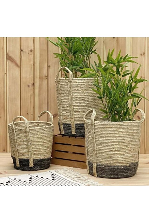 Three-piece wicker baskets - 1