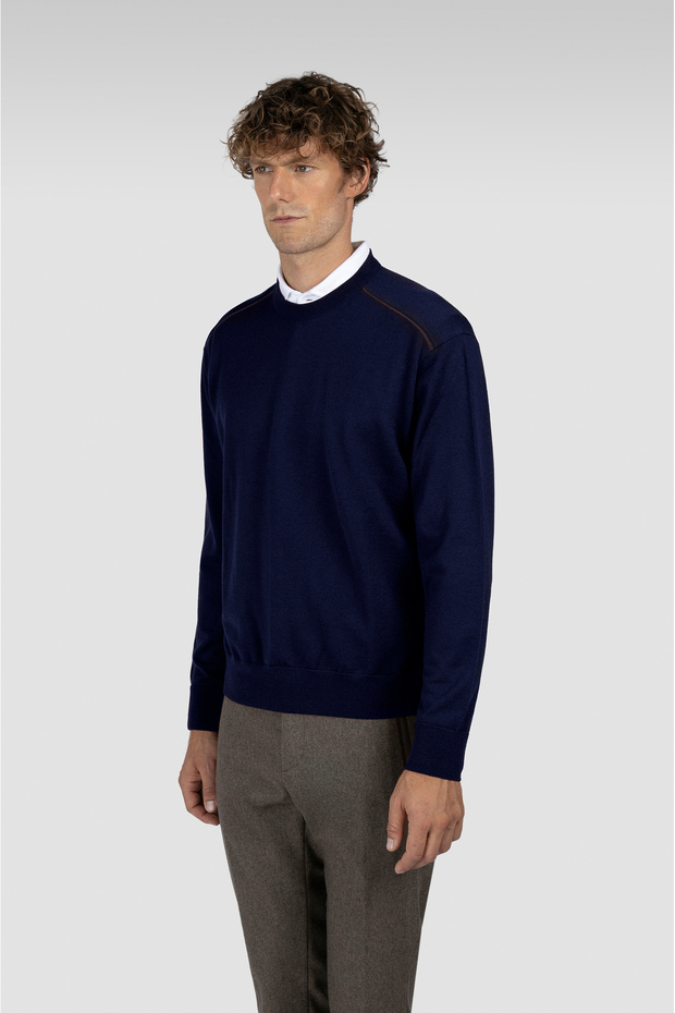 Men's Knitted Wool Roundneck Sweater