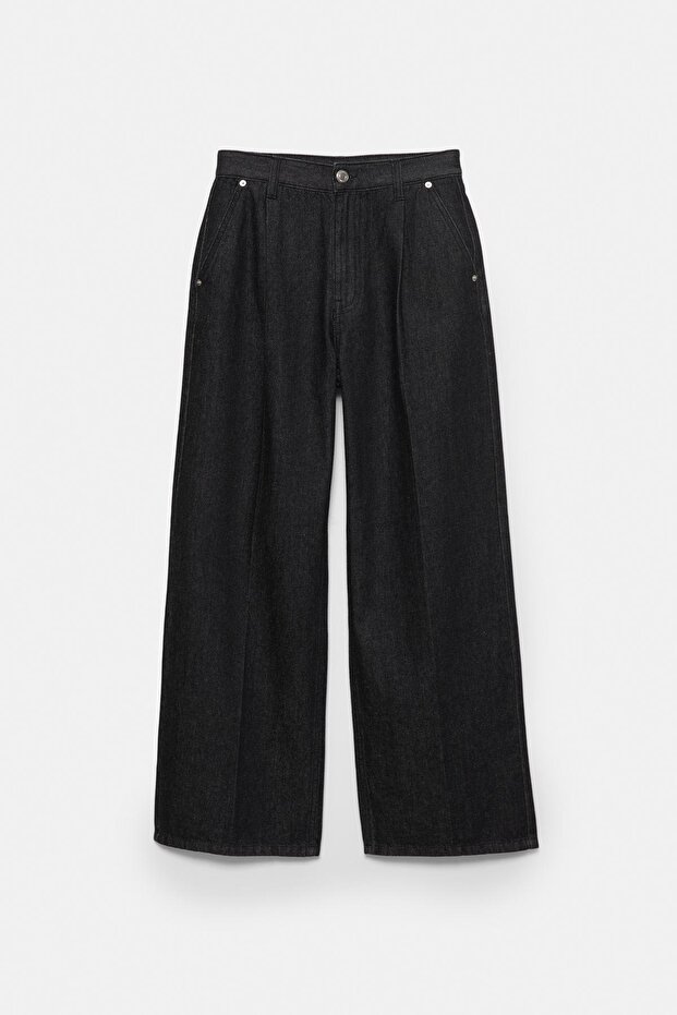 Relaxed fit geniş paça jean - 8