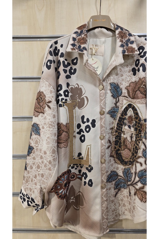 Shirt Leopard Pattern Stone Detail - 3
