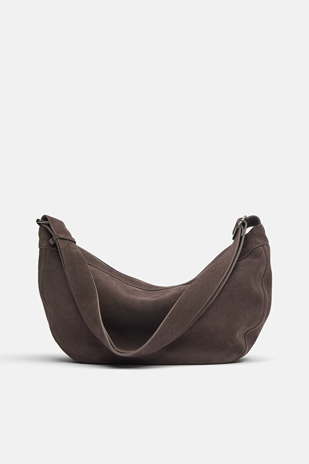 Yarım ay deri çapraz askılı çanta - 3