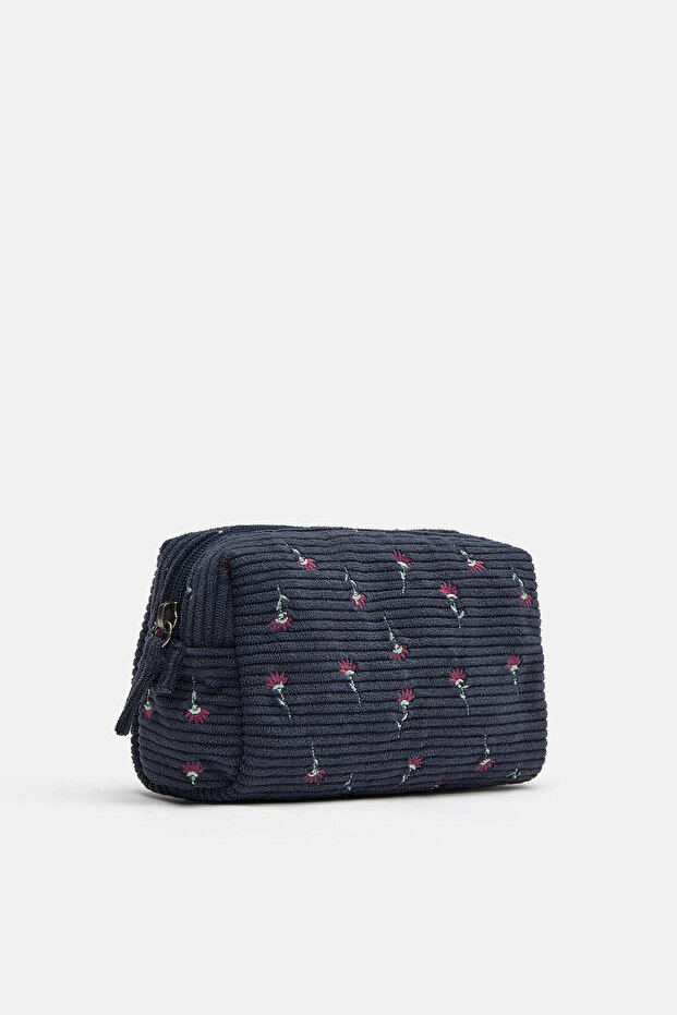 Çiçekli makyaj çantası - 1