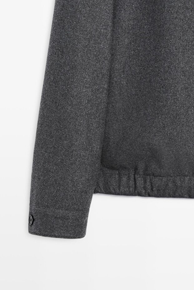 Yün karışımlı bomber ceket - 7