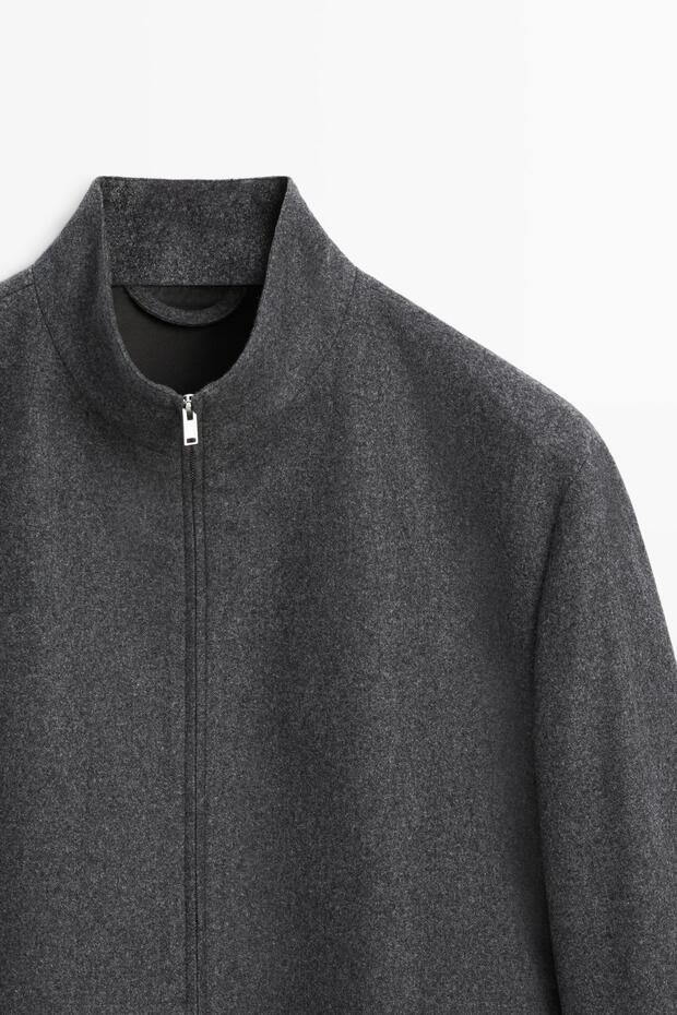 Yün karışımlı bomber ceket - 6