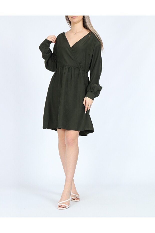 Rochie scurta, Kaki - 2