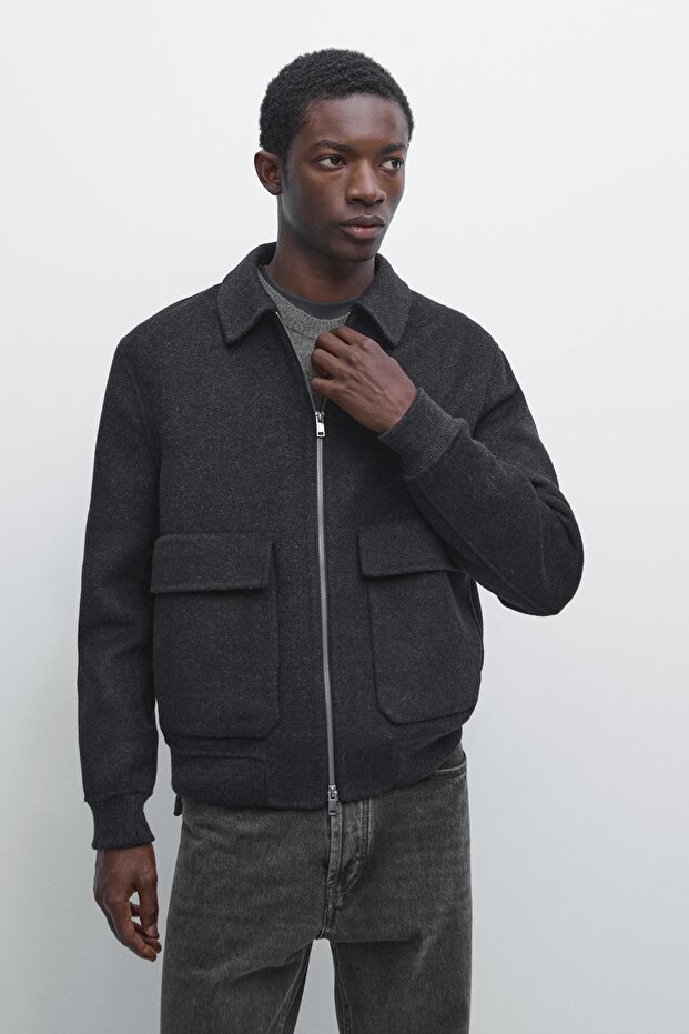 Cepli yünlü ceket - 2