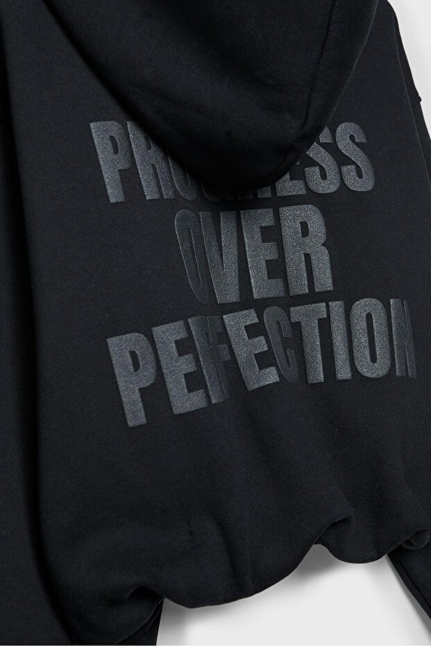 Baskılı kapüşonlu bomber sweatshirt - 8