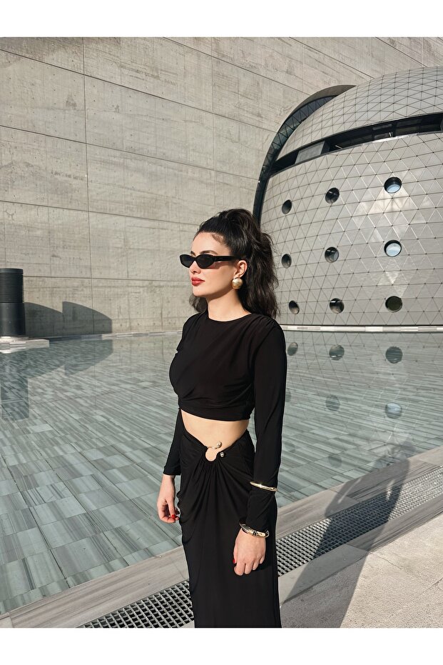 Ruby Etek Crop Takım Siyah - 8