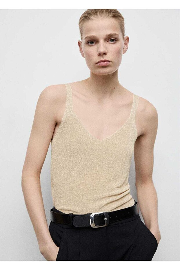 Lureks V yaka triko bluz - 1