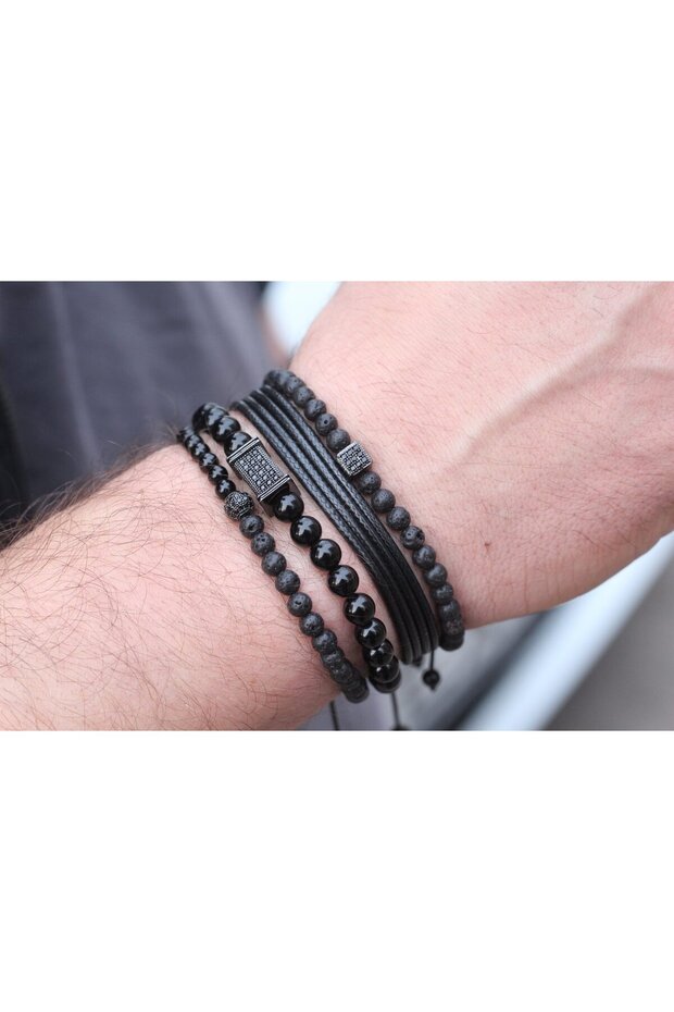Set Brățări Barbati Gri - 3