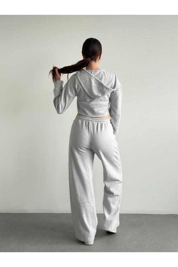 Fermuarlı Selanik Örme Oversize Takım - 2