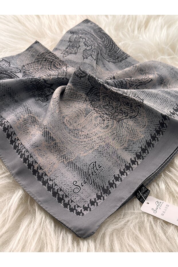 desenli soft eşarp - 1