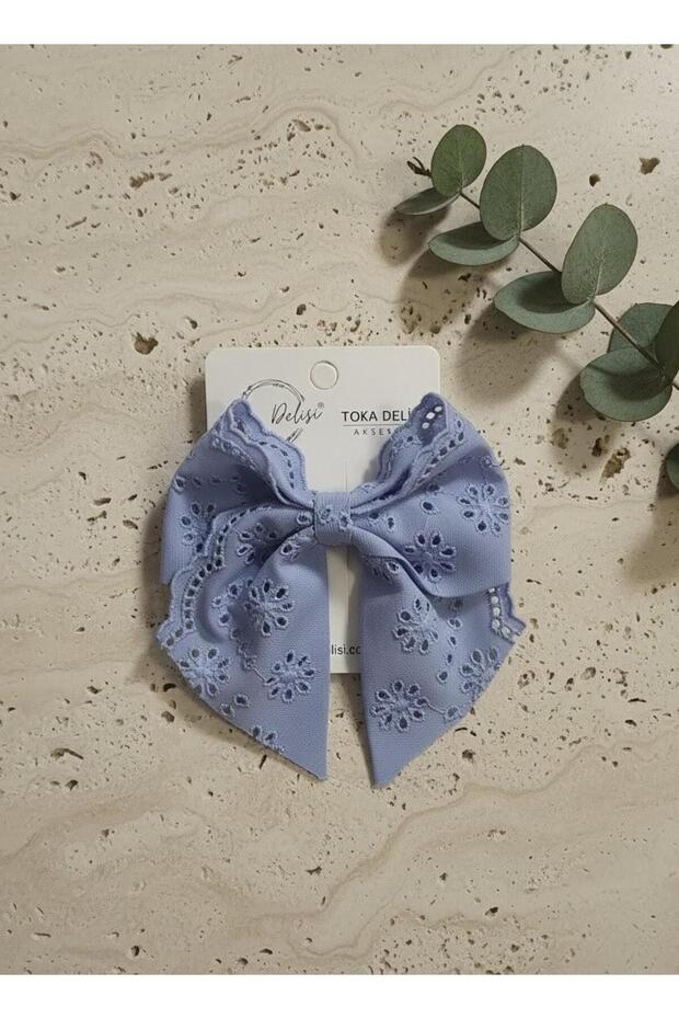 Handmade Blue Fishtail Bowknot Buckle for Children's Invitation Ball Special Occasion Pens Buckle