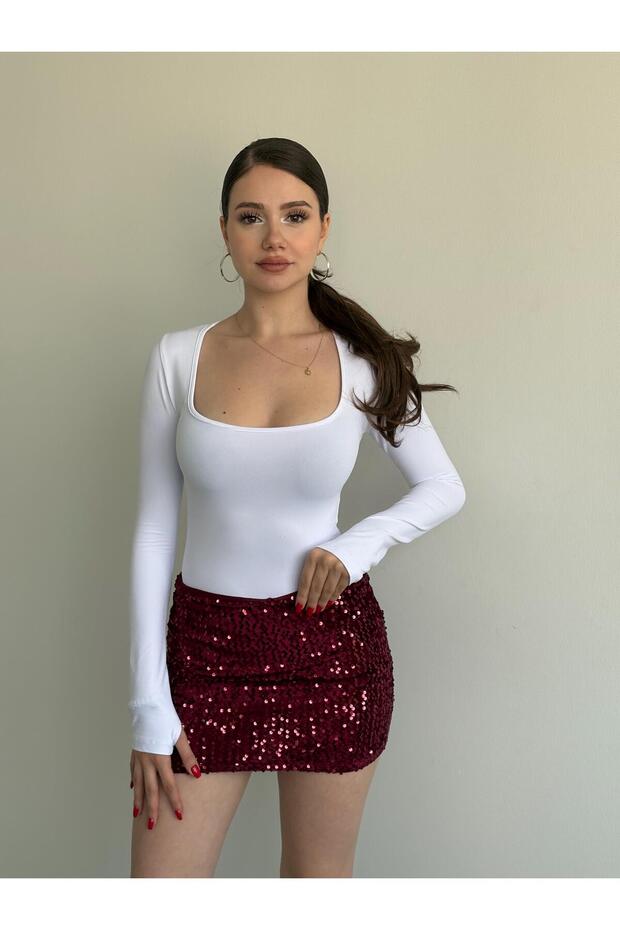Payetli Mini Etek - 5