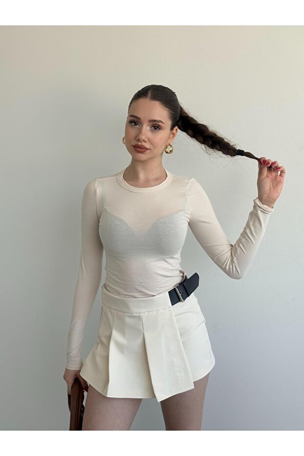 Kemerli Premium Şort Etek - 1