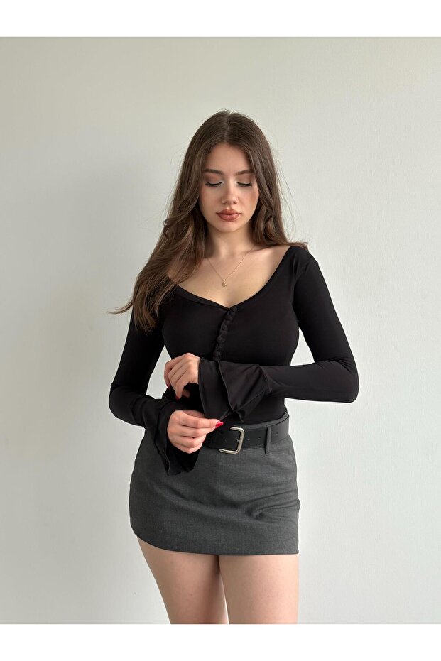 Kemerli Şort Etek - 7