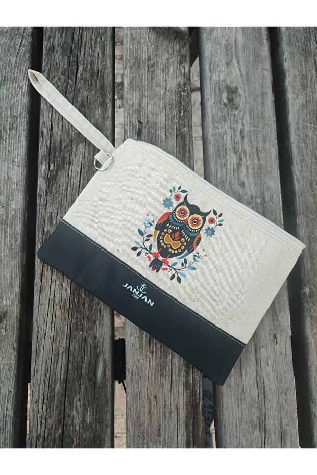 Portfolio Bag, Clutch Bag, Strap Handbag and Wallet, Natural Canvas Handbag
