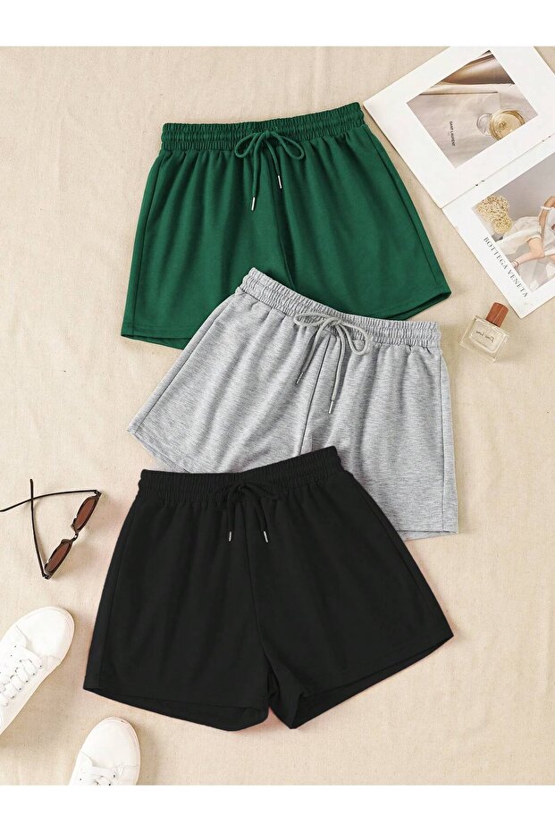 3-LÜ Kadın Kısa Şort - 1