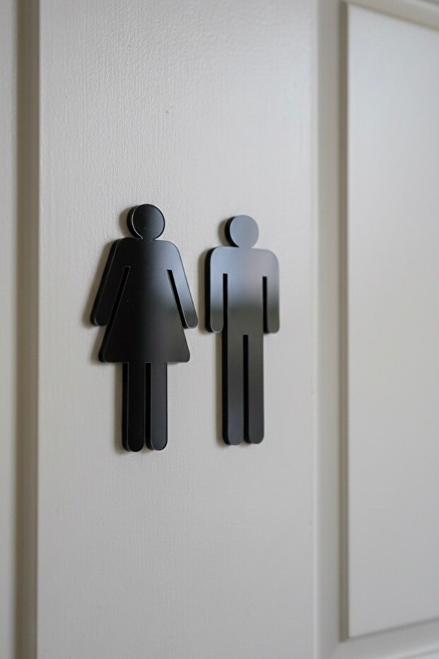 Wc Toilet Black Plexiglass Man Figure Self Adhesive 15cm