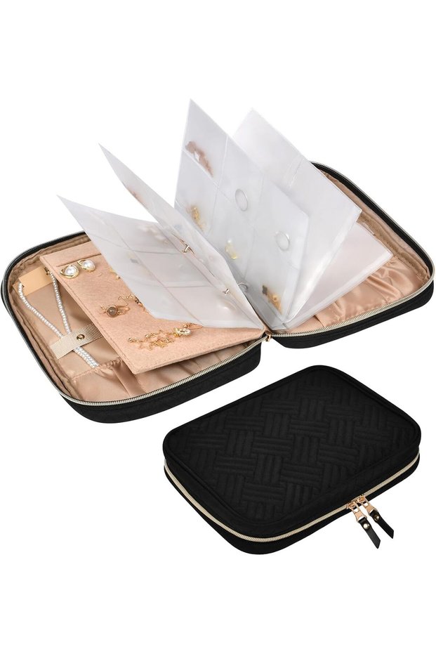 Travel Jewelry Organizer Bag - Jewellery Organiser Pouch for Earrings, Necklaces & Bracelets