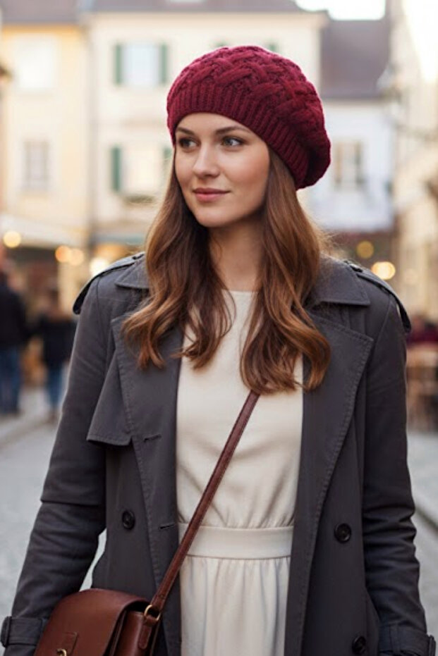 Thick Knitted Double Layer Luxury Painter Beret | Bohemian Style Women's Beret