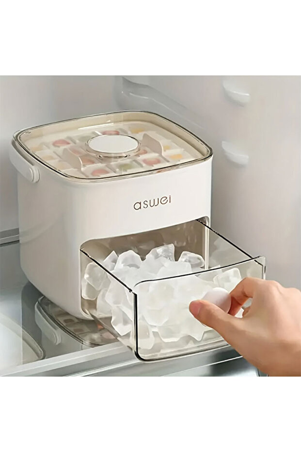 Double Layer 48 Grid Ice Cube Tray with Transparent Window - 7