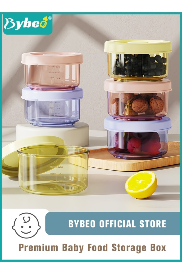 6 PCS Baby Food Containers, Reusable Infant Food Storage Jars with Timed Tray, Small Snack Container