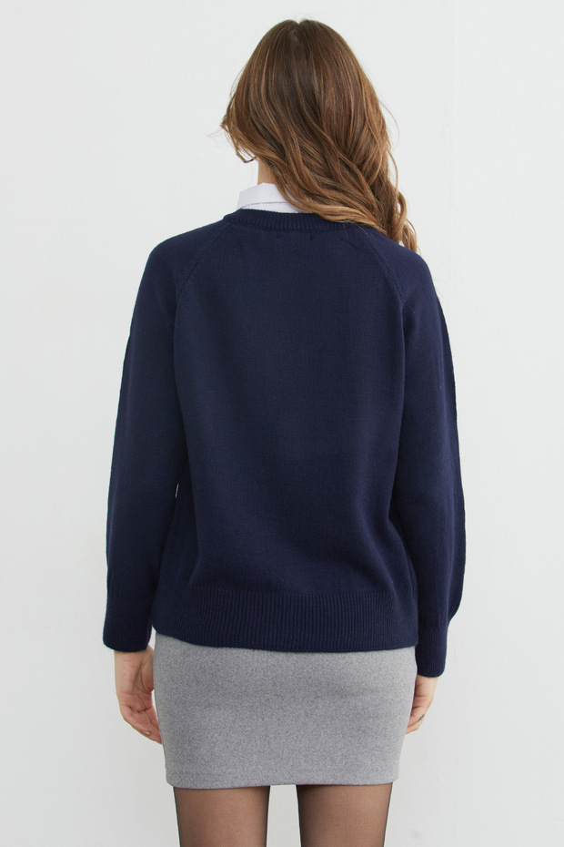 Basic Gömlek Yaka Triko Kazak - 7