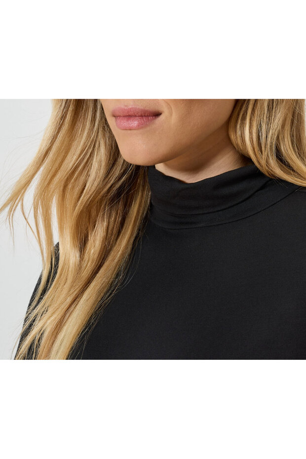 Kadın Body, Dik Yaka, Siyah - 3
