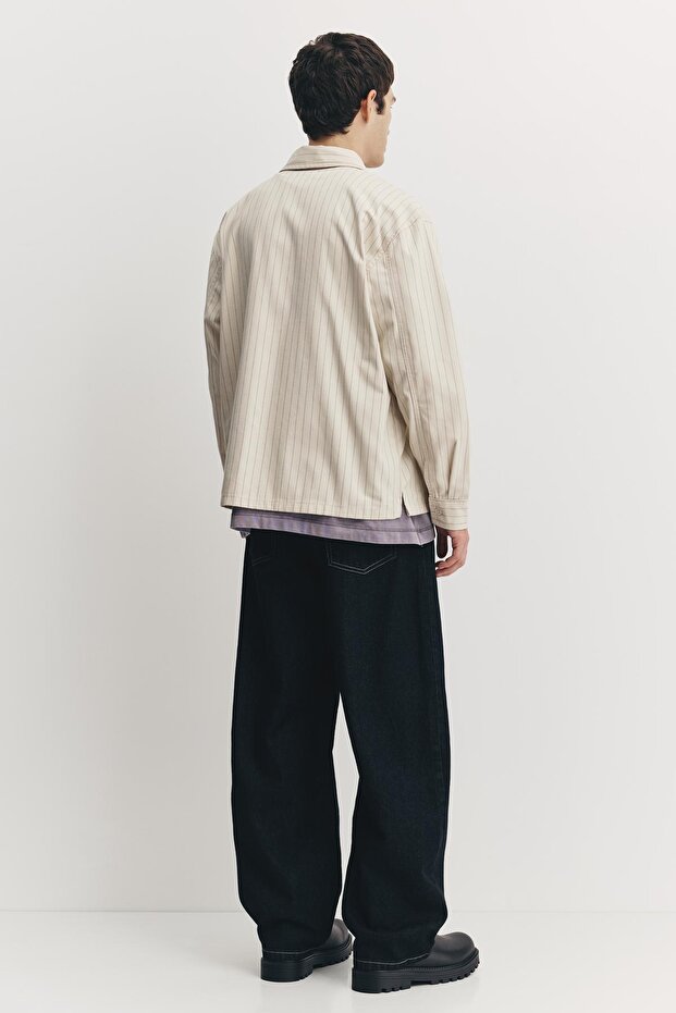 Nakışlı çizgili gömlek - 5