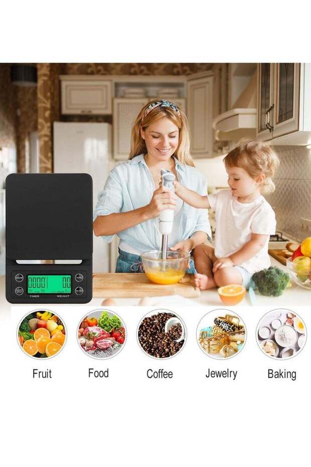 ميزان قهوة إلكتروني، ميزان إلكتروني صغير، ميزان قهوة مع مؤقت، ميزان رقمي احترافي - 5