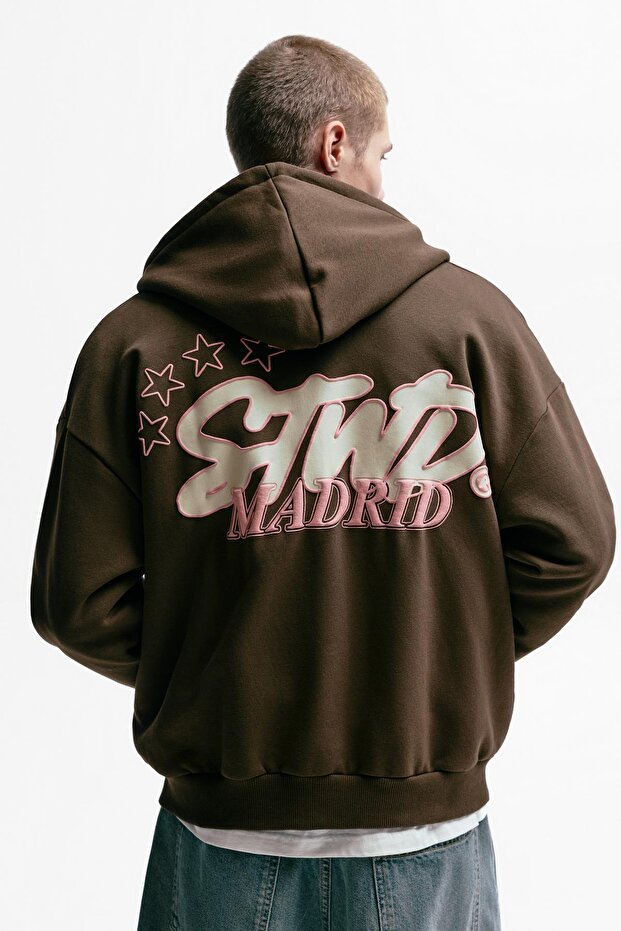 STWD Madrid fermuarlı kapüşonlu sweatshirt - 4