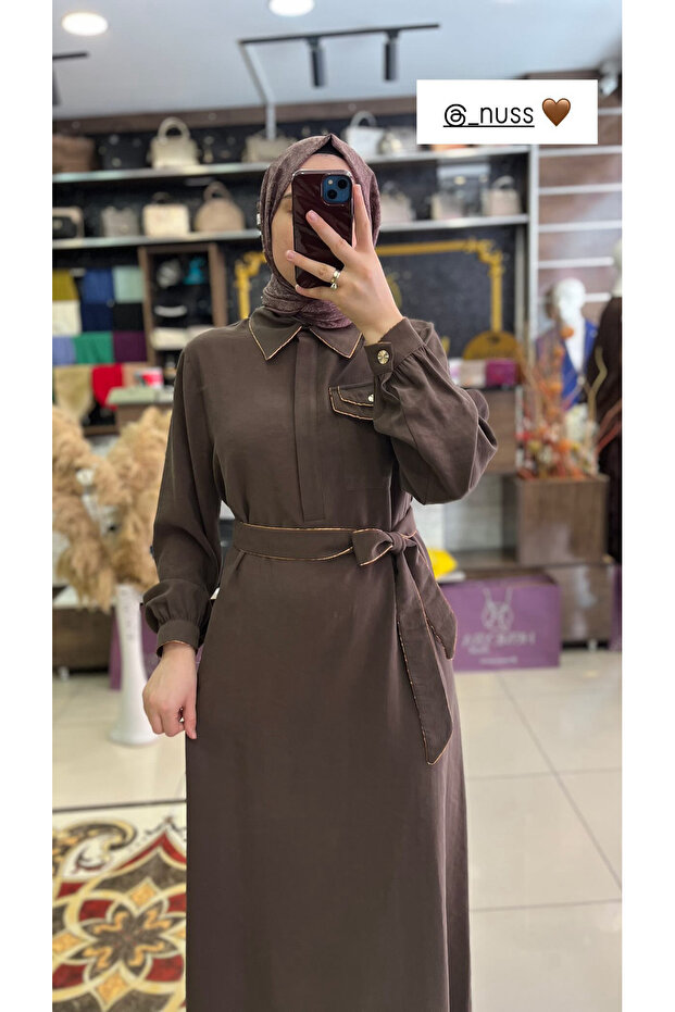 Cep detaylı elbise - 2