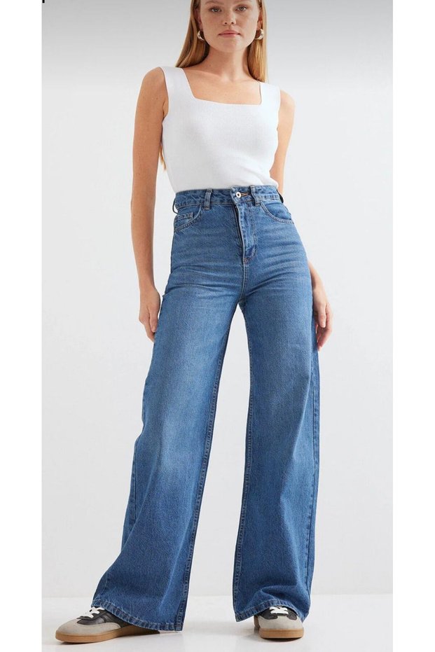 New Product//Flexible//High Waist//Slop//Women's Palazzo Jeans