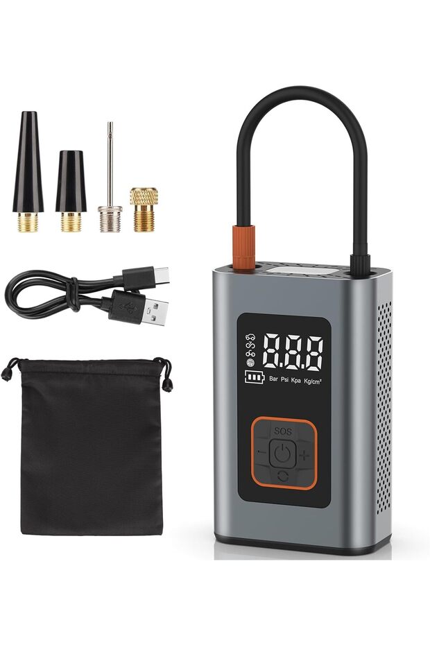 Car Portable Air Compressor 150PSI - Rechargeable Automatic Tire Inflator with LCD/LED Flashl
