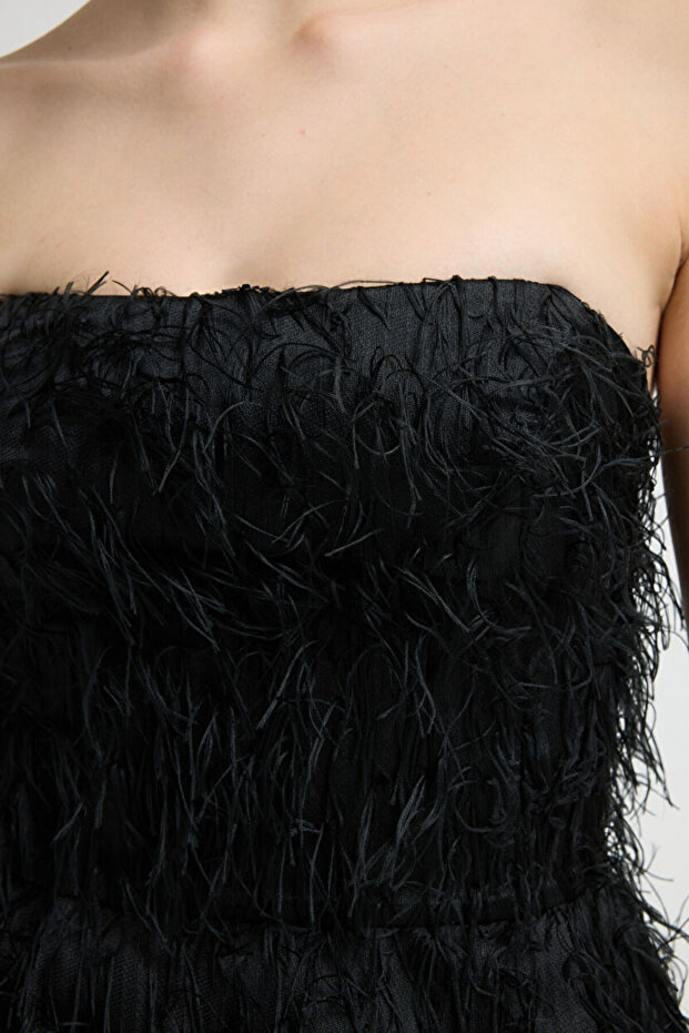 Straplez Mini Elbise - 3