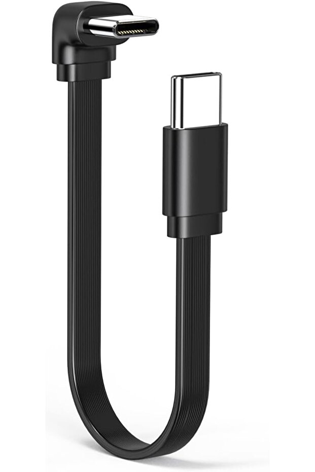 90° USB 2.0 Type-C Male-to-Male 8in/20cm Right-Angle Cable