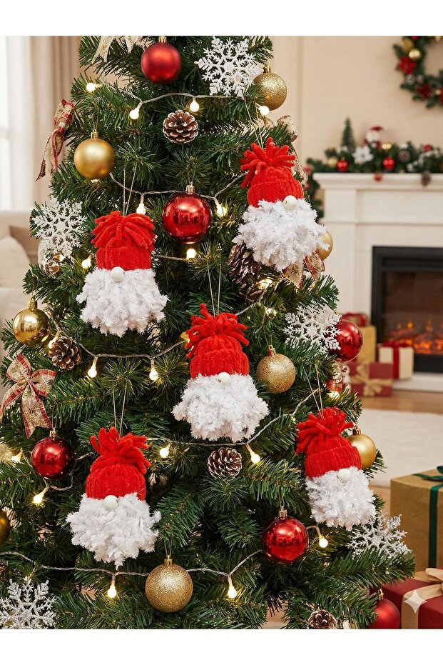 Christmas Tree Ornament with Santa Claus Figure – Special Set of 5