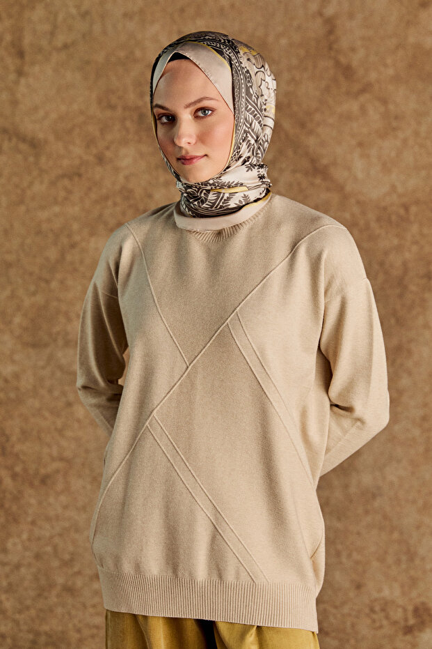 Parçalı Triko Tunik - 2