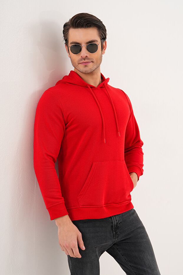 GAUL Unisex Basic Kapüşonlu Pamuk Sweatshirt - 7