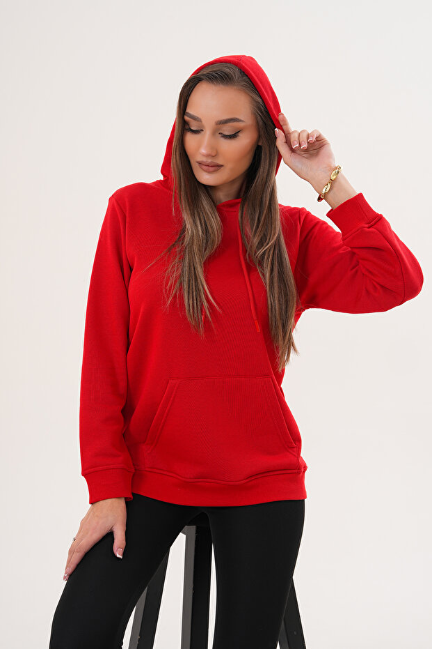 GAUL Unisex Basic Kapüşonlu Pamuk Sweatshirt - 3